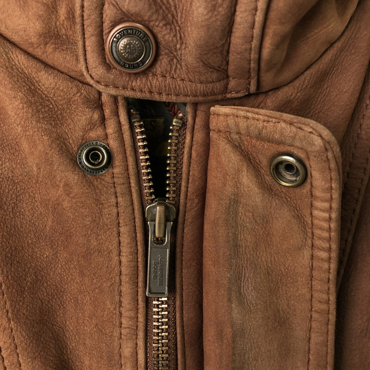Wilsons Adventure Bound stand-collar padded leather jacket, men's size L, vintage genuine leather brown type Vintage Second Hand