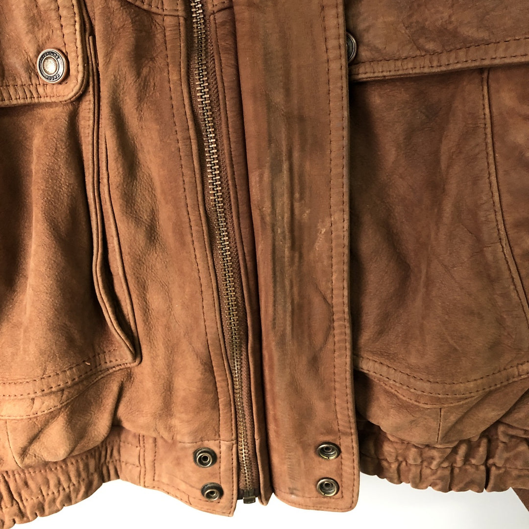 Wilsons Adventure Bound stand-collar padded leather jacket, men's size L, vintage genuine leather brown type Vintage Second Hand
