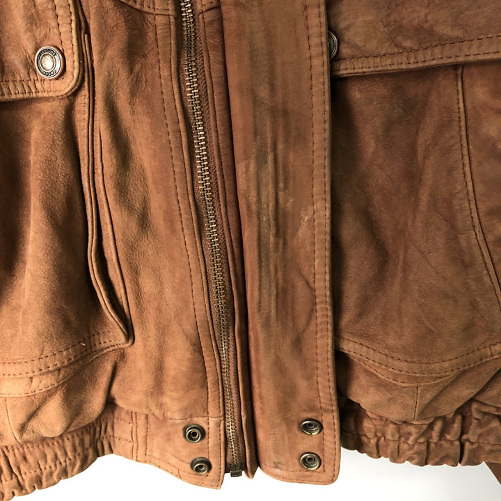 Wilsons Adventure Bound stand-collar padded leather jacket, men's size L, vintage genuine leather brown type Vintage Second Hand