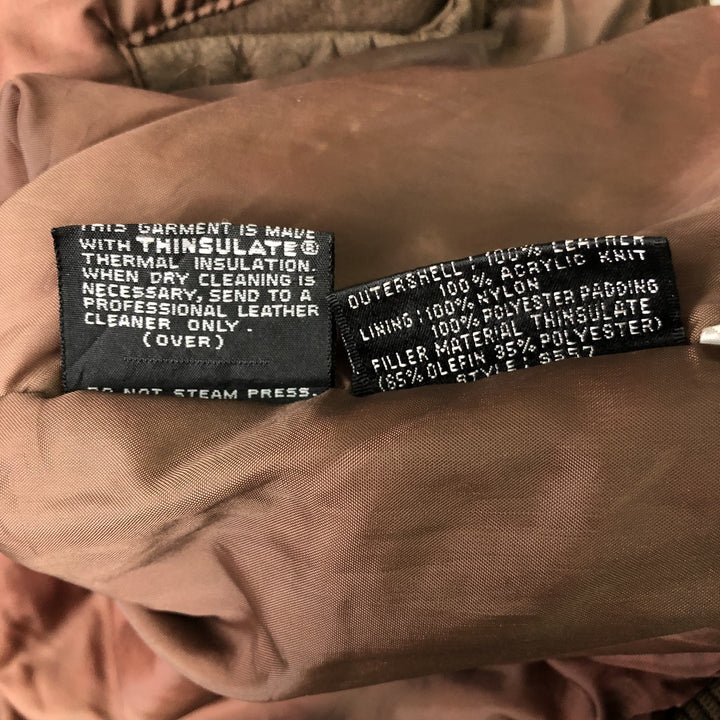Wilsons Adventure Bound Padded Leather Flight Jacket, Men's, Size XL, Vintage genuine leather brown type Vintage Second Hand