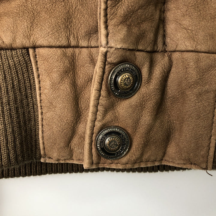 Wilsons Adventure Bound Padded Leather Flight Jacket, Men's, Size XL, Vintage genuine leather brown type Vintage Second Hand