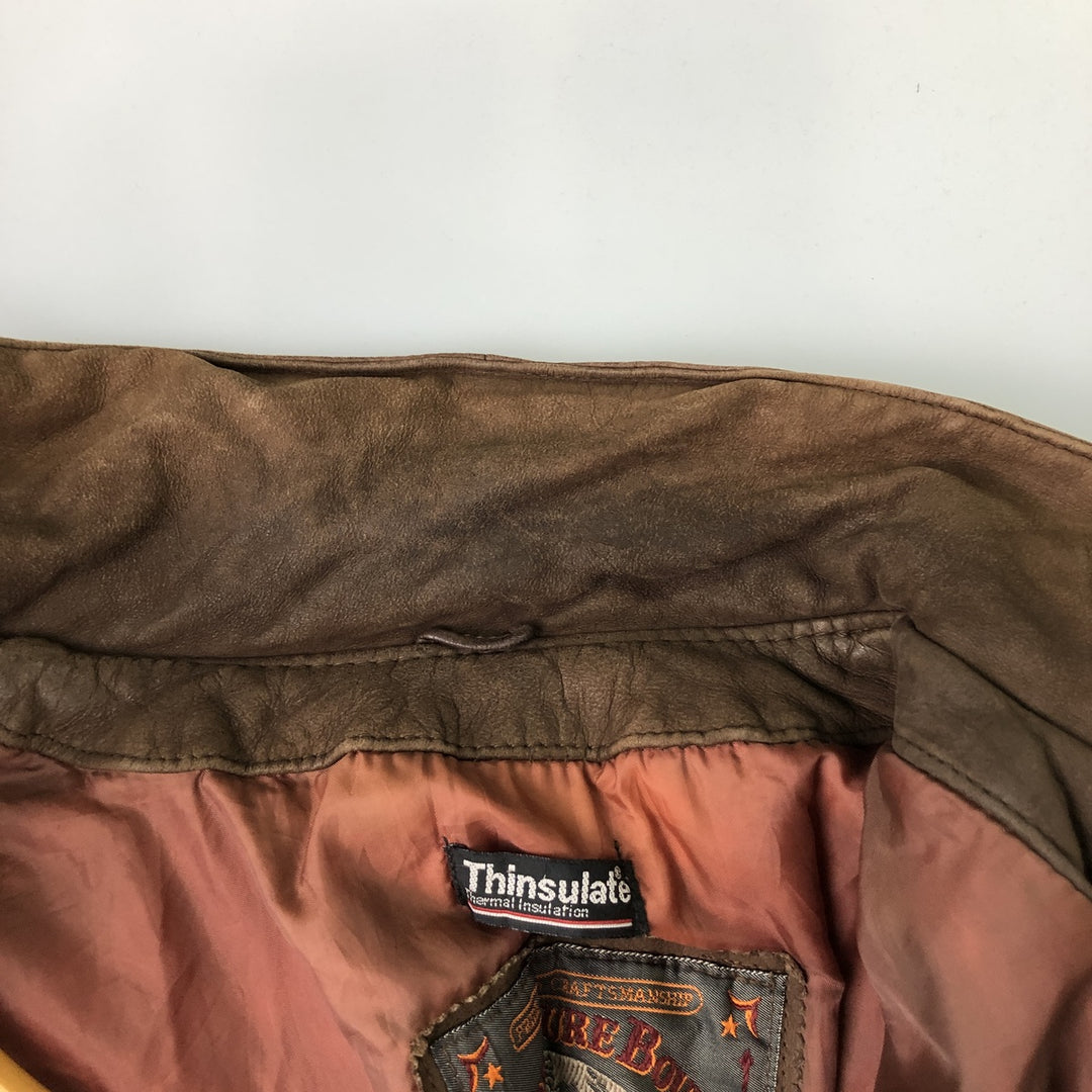 Wilsons Adventure Bound Padded Leather Flight Jacket, Men's, Size XL, Vintage genuine leather brown type Vintage Second Hand