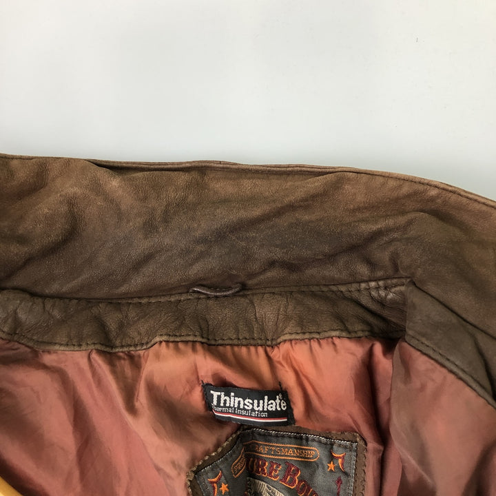 Wilsons Adventure Bound Padded Leather Flight Jacket, Men's, Size XL, Vintage genuine leather brown type Vintage Second Hand