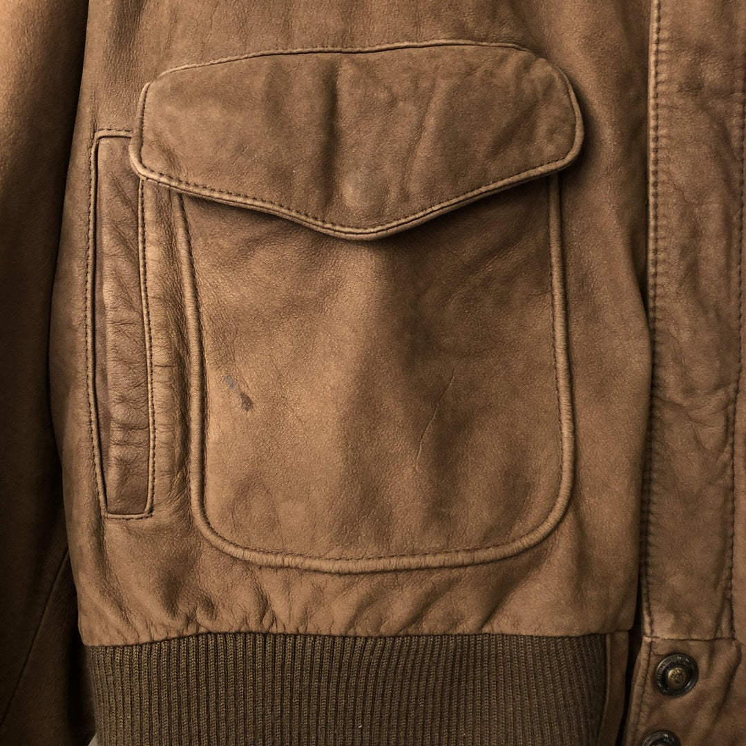 Wilsons Adventure Bound Padded Leather Flight Jacket, Men's, Size XL, Vintage genuine leather brown type Vintage Second Hand