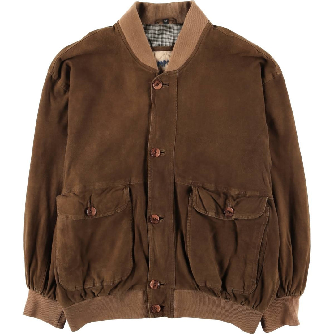 Suede leather blouson, men's size XL genuine leather brown type Vintage Second Hand