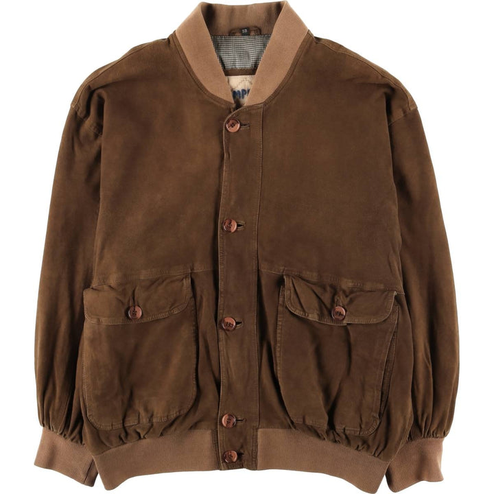 Suede leather blouson, men's size XL genuine leather brown type Vintage Second Hand