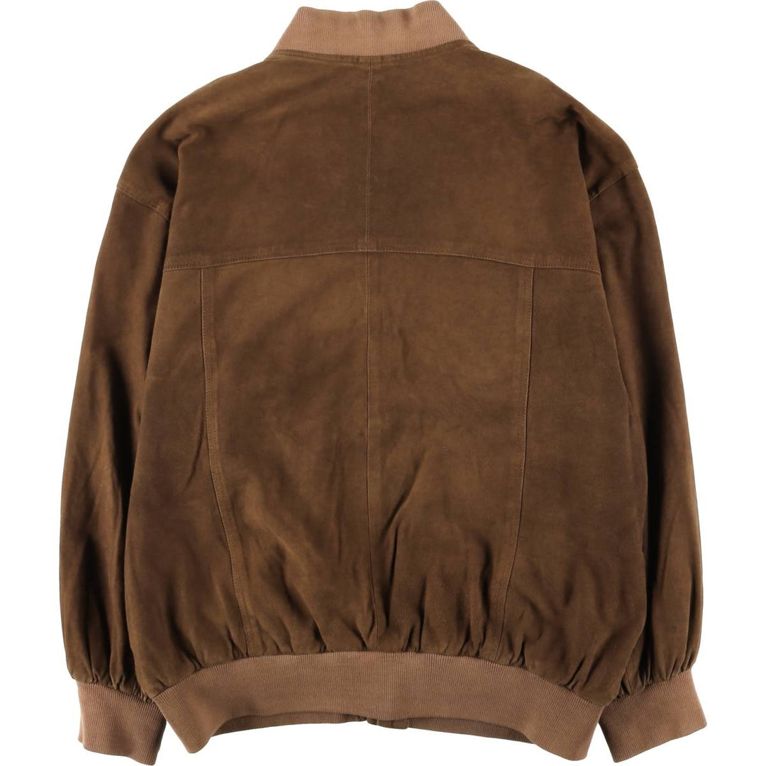 Suede leather blouson, men's size XL genuine leather brown type Vintage Second Hand