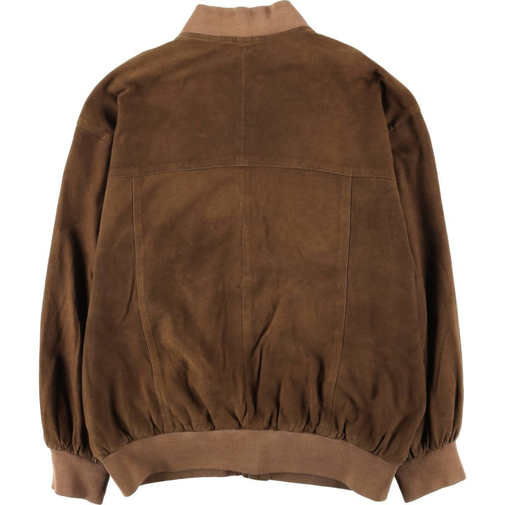 Suede leather blouson, men's size XL genuine leather brown type Vintage Second Hand