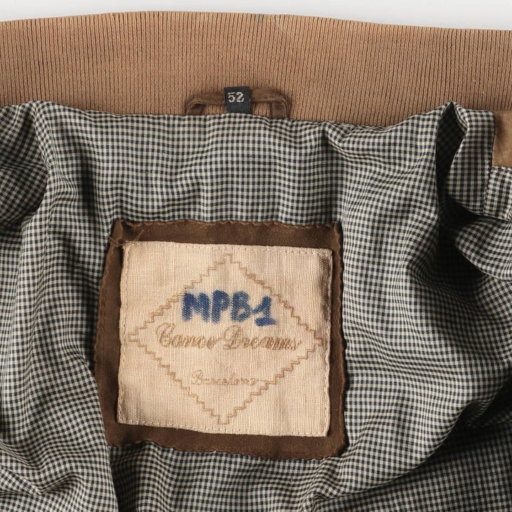 Suede leather blouson, men's size XL genuine leather brown type Vintage Second Hand