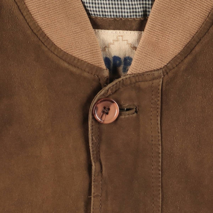 Suede leather blouson, men's size XL genuine leather brown type Vintage Second Hand