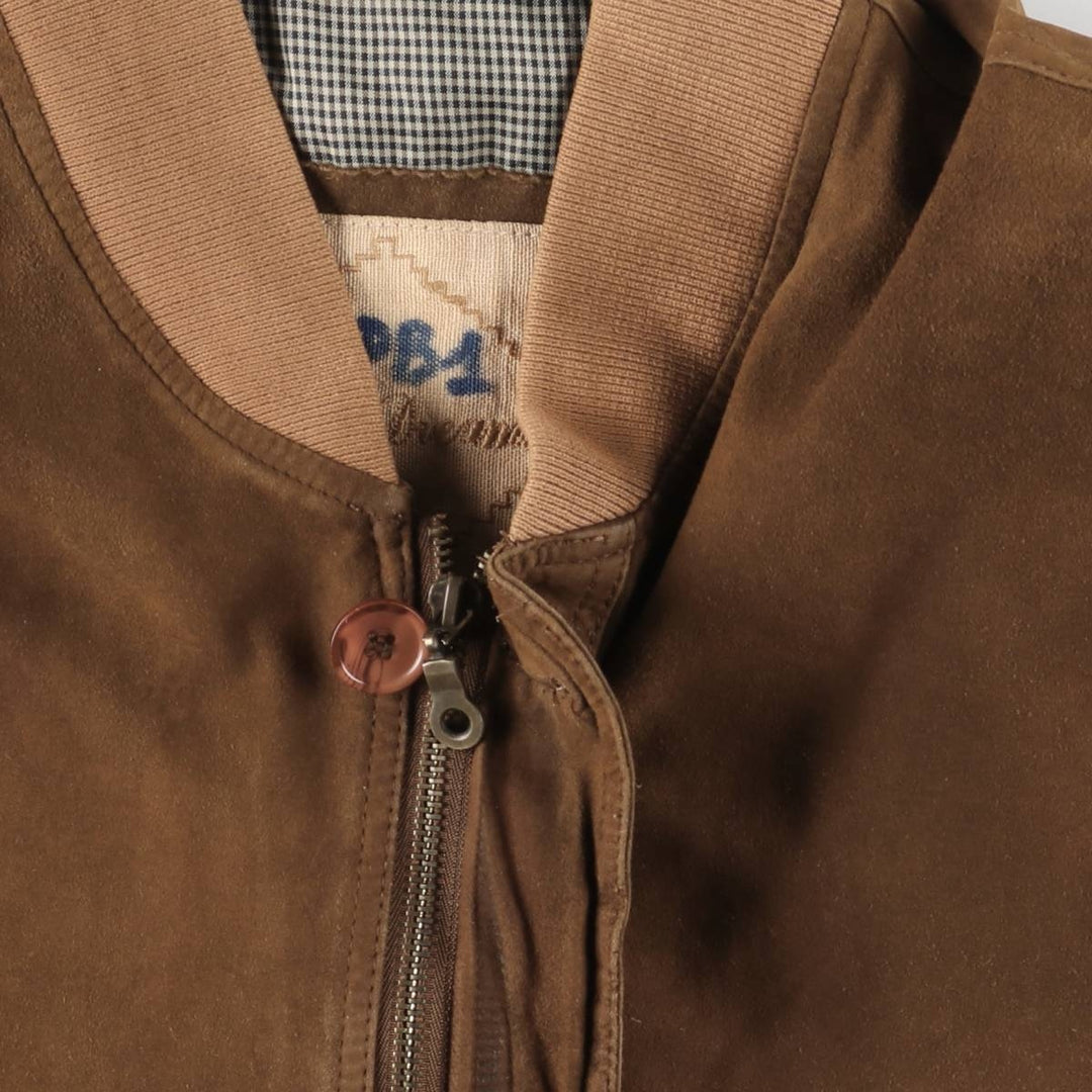 Suede leather blouson, men's size XL genuine leather brown type Vintage Second Hand
