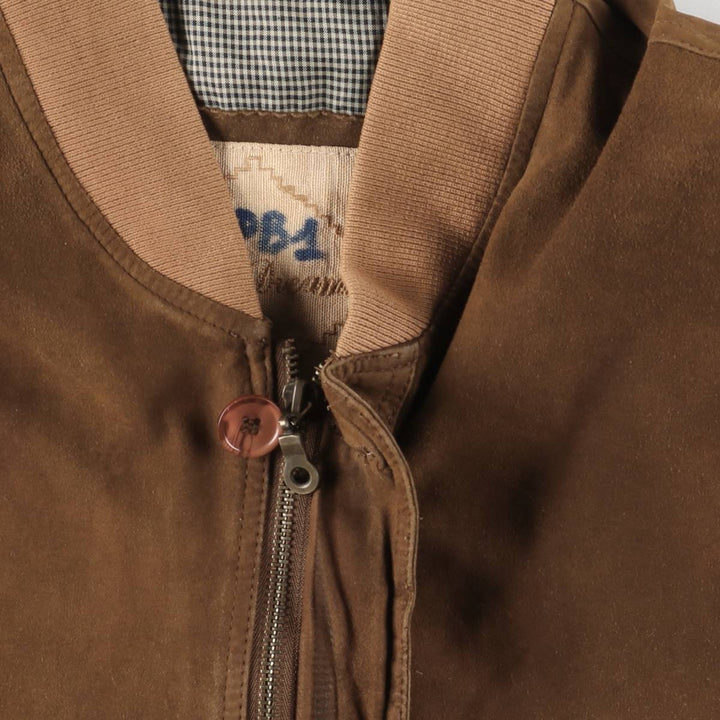 Suede leather blouson, men's size XL genuine leather brown type Vintage Second Hand