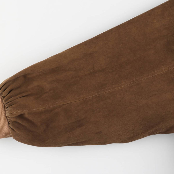 Suede leather blouson, men's size XL genuine leather brown type Vintage Second Hand