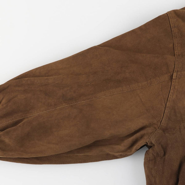 Suede leather blouson, men's size XL genuine leather brown type Vintage Second Hand