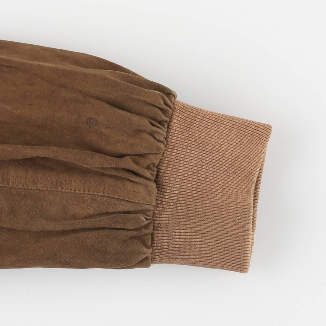 Suede leather blouson, men's size XL genuine leather brown type Vintage Second Hand