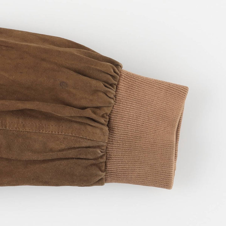 Suede leather blouson, men's size XL genuine leather brown type Vintage Second Hand