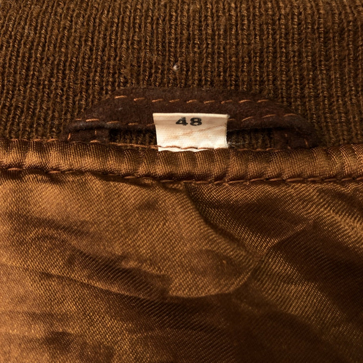 Balster Jacket, Suede Leather Blouson, Men's Size L Genuine Leather Suede Leather brown type Vintage Second Hand