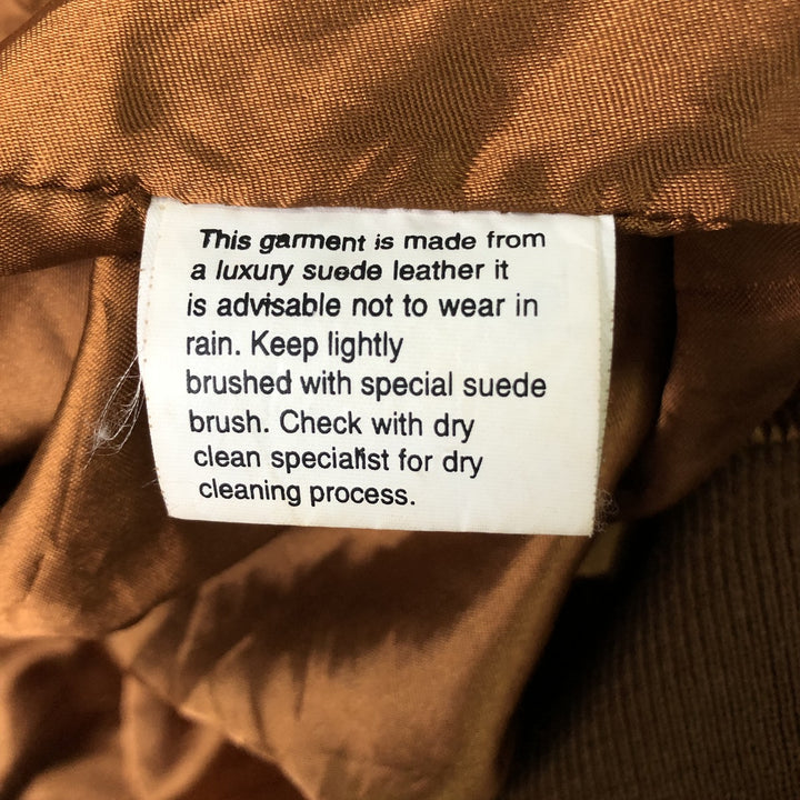 Balster Jacket, Suede Leather Blouson, Men's Size L Genuine Leather Suede Leather brown type Vintage Second Hand