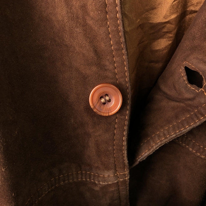 Balster Jacket, Suede Leather Blouson, Men's Size L Genuine Leather Suede Leather brown type Vintage Second Hand