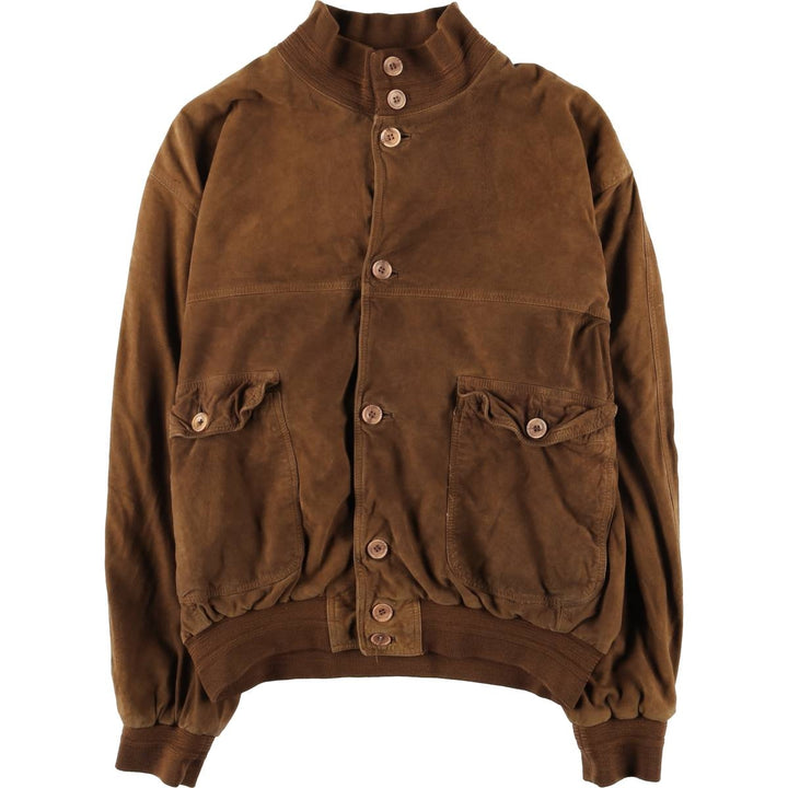 Balster Jacket, Suede Leather Blouson, Men's Size L unclear brown type Vintage Second Hand