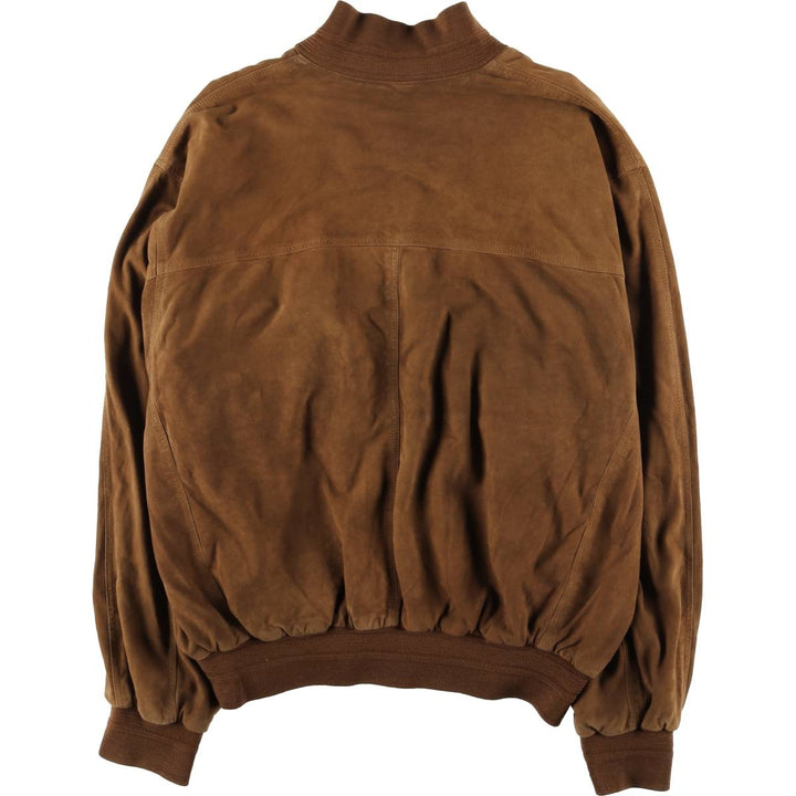 Balster Jacket, Suede Leather Blouson, Men's Size L unclear brown type Vintage Second Hand