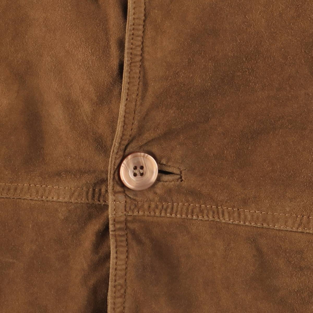 Balster Jacket, Suede Leather Blouson, Men's Size L unclear brown type Vintage Second Hand
