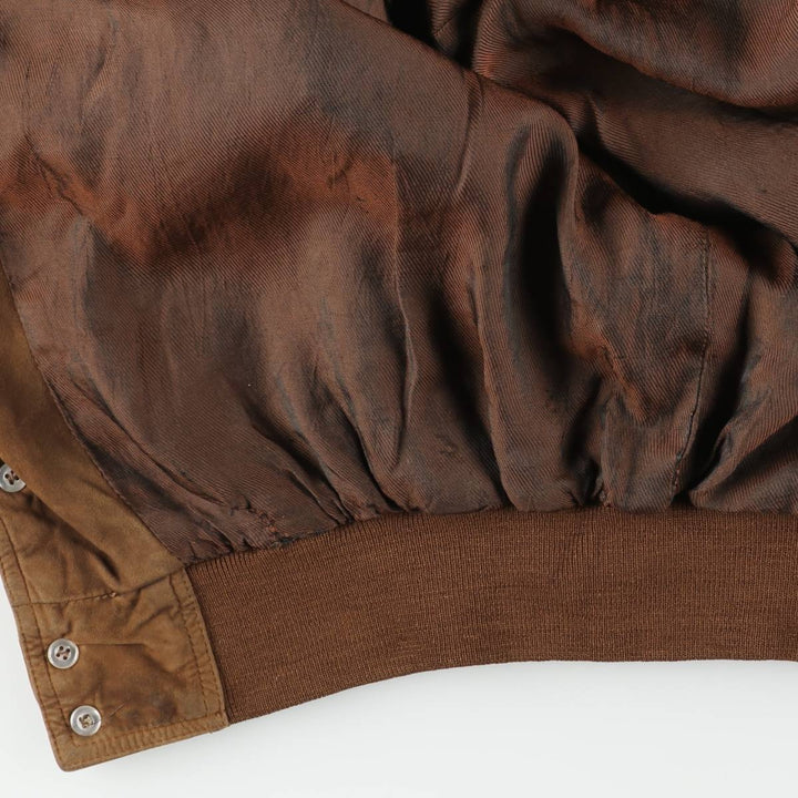 Balster Jacket, Suede Leather Blouson, Men's Size L unclear brown type Vintage Second Hand
