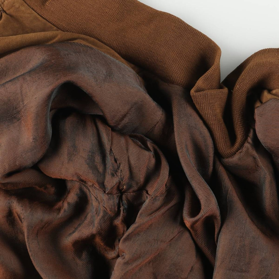Balster Jacket, Suede Leather Blouson, Men's Size L unclear brown type Vintage Second Hand