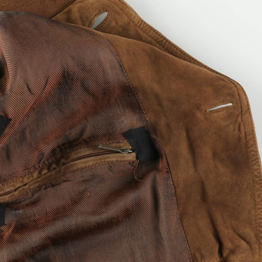 Balster Jacket, Suede Leather Blouson, Men's Size L unclear brown type Vintage Second Hand