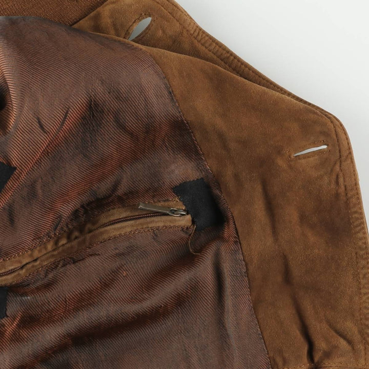 Balster Jacket, Suede Leather Blouson, Men's Size L unclear brown type Vintage Second Hand