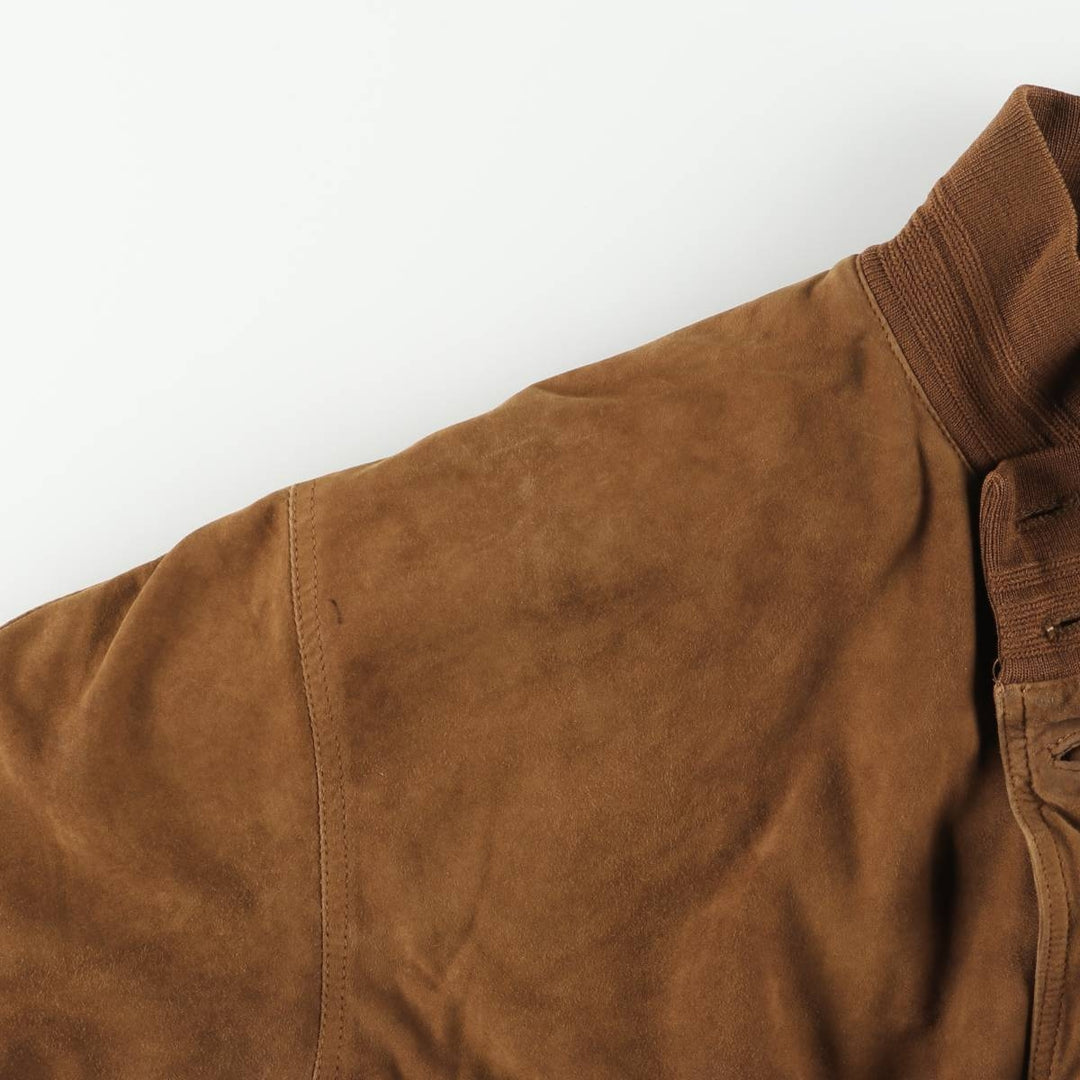 Balster Jacket, Suede Leather Blouson, Men's Size L unclear brown type Vintage Second Hand