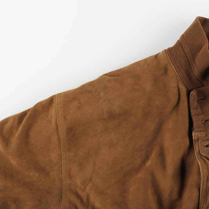 Balster Jacket, Suede Leather Blouson, Men's Size L unclear brown type Vintage Second Hand