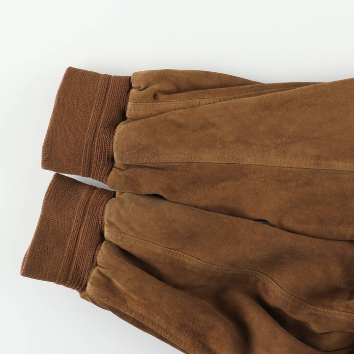 Balster Jacket, Suede Leather Blouson, Men's Size L unclear brown type Vintage Second Hand