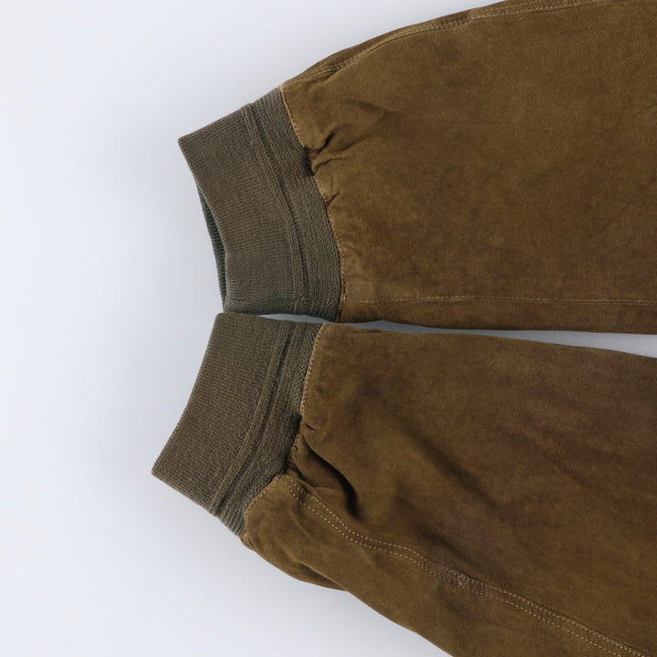 FREE LIVING Balster Jacket, Suede Leather Blouson, Men's XL Genuine Leather Suede Leather Khaki type brown Vintage Second Hand