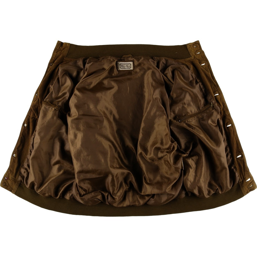 Balster Jacket, Suede Leather Blouson, Men's XL Genuine Leather Suede Leather brown type Vintage Second Hand