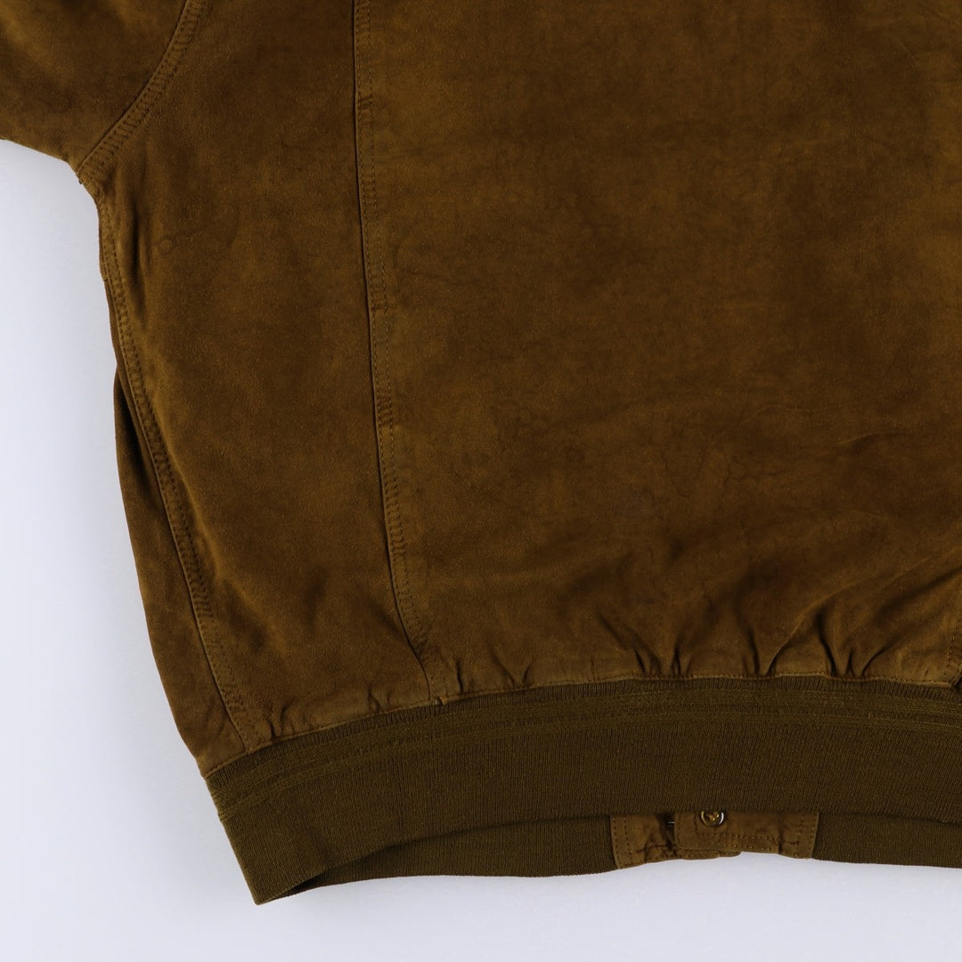 Balster Jacket, Suede Leather Blouson, Men's XL Genuine Leather Suede Leather brown type Vintage Second Hand