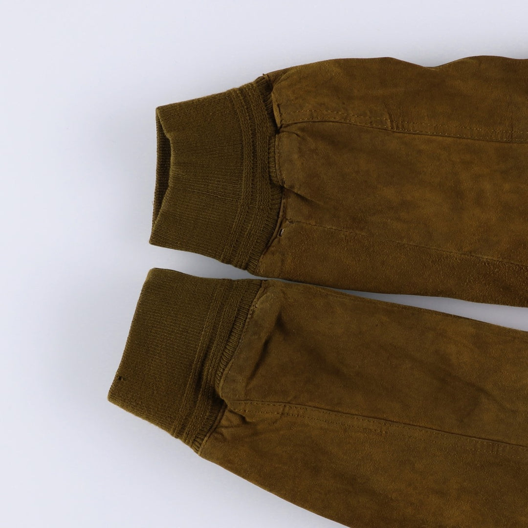 Balster Jacket, Suede Leather Blouson, Men's XL Genuine Leather Suede Leather brown type Vintage Second Hand