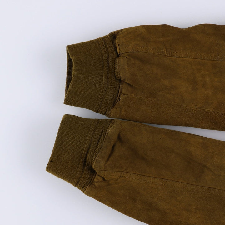 Balster Jacket, Suede Leather Blouson, Men's XL Genuine Leather Suede Leather brown type Vintage Second Hand