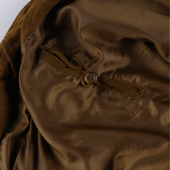 Balster Jacket, Suede Leather Blouson, Men's XL Genuine Leather Suede Leather brown type Vintage Second Hand