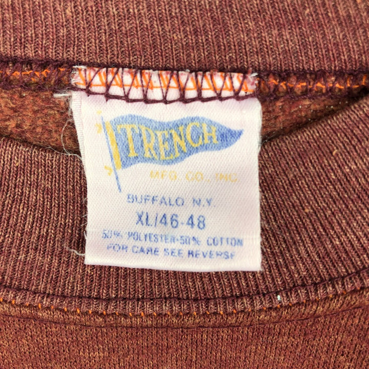 Vintage 90'S Denver Broncos NFL Trench Print Sweatshirt, Made in USA, Men's Size XL cotton red type reddish brown Vintage Second Hand