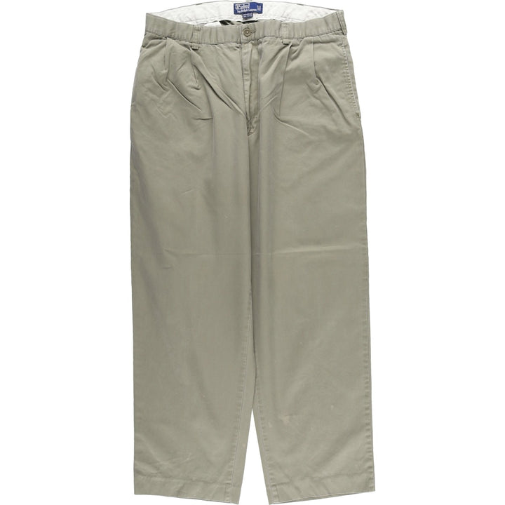 Ralph Lauren POLO by Ralph Lauren HAMMOND PANT, two-pleat chino pants, men's w36 equivalent cotton Khaki type Vintage Second Hand