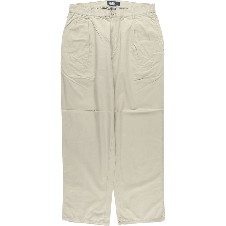 Ralph Lauren POLO by Ralph Lauren Two-pleat Chino Pants for Men, W35 cotton Khaki type sage green Vintage Second Hand