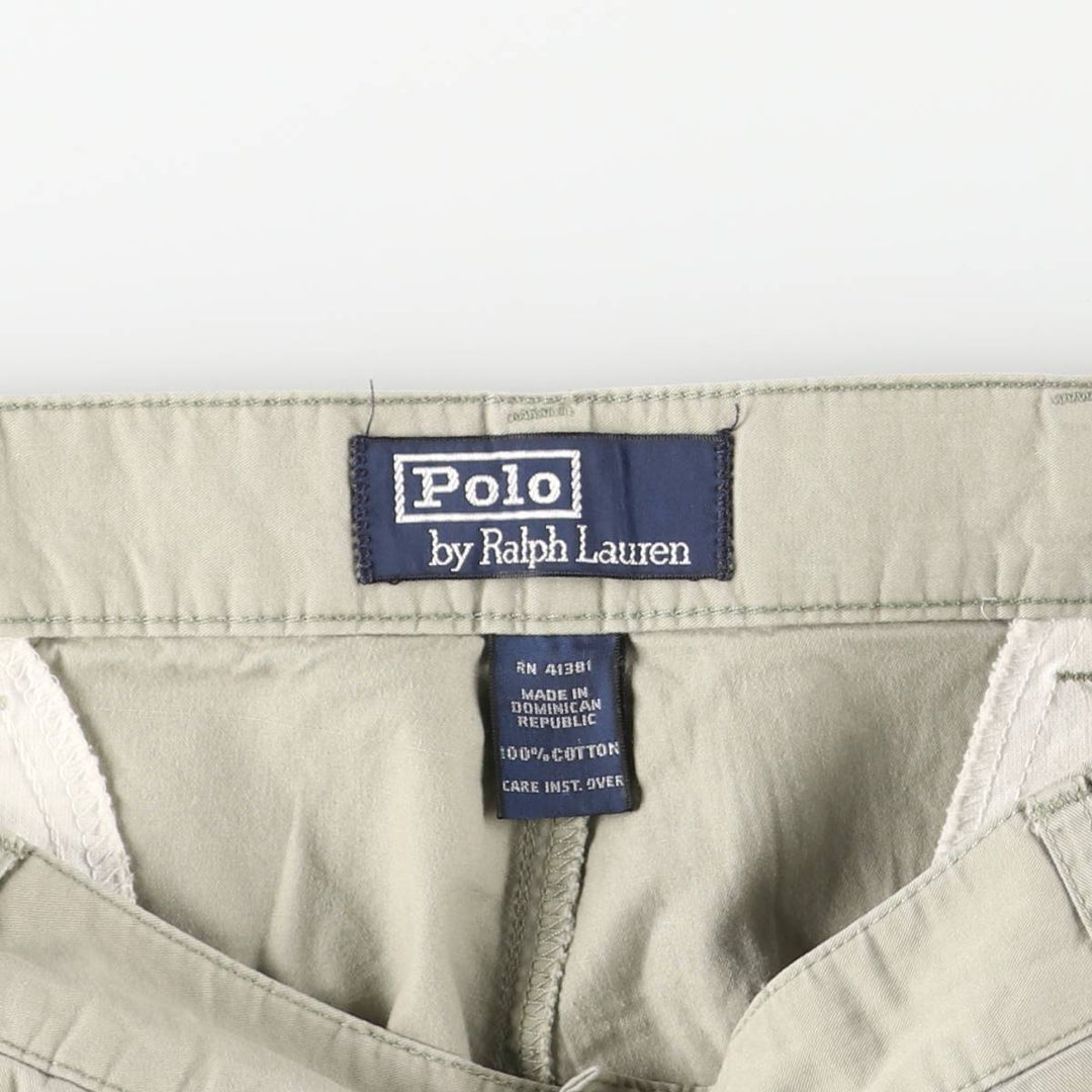 Ralph Lauren POLO by Ralph Lauren Two-pleat Chino Pants for Men, W35 cotton Khaki type sage green Vintage Second Hand