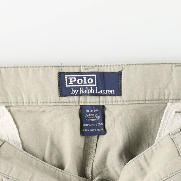 Ralph Lauren POLO by Ralph Lauren Two-pleat Chino Pants for Men, W35 cotton Khaki type sage green Vintage Second Hand