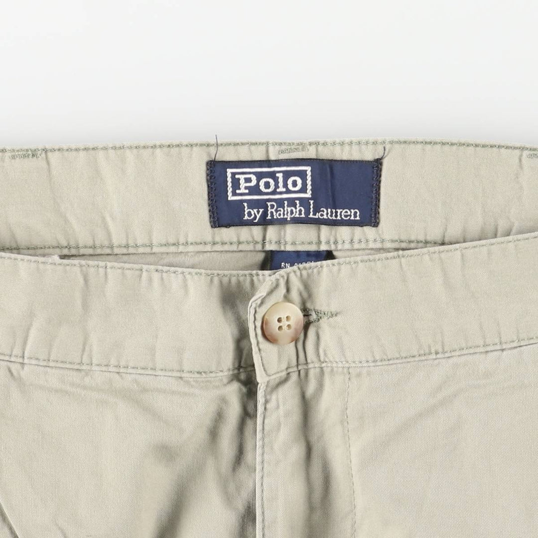 Ralph Lauren POLO by Ralph Lauren Two-pleat Chino Pants for Men, W35 cotton Khaki type sage green Vintage Second Hand
