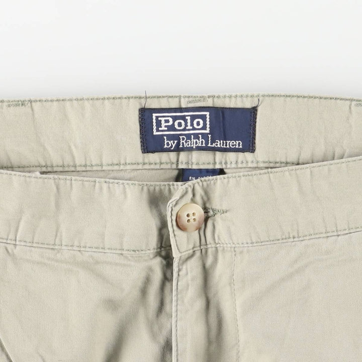 Ralph Lauren POLO by Ralph Lauren Two-pleat Chino Pants for Men, W35 cotton Khaki type sage green Vintage Second Hand