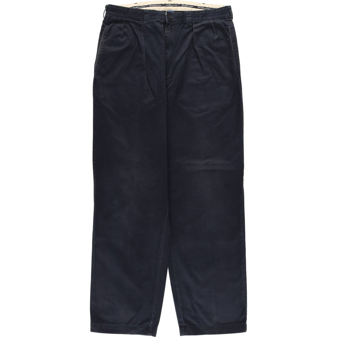 Ralph Lauren Polo Ralph Lauren Andrew Pant Two-pleat Chino Pants Men's W35 cotton navy blue type Vintage Second Hand