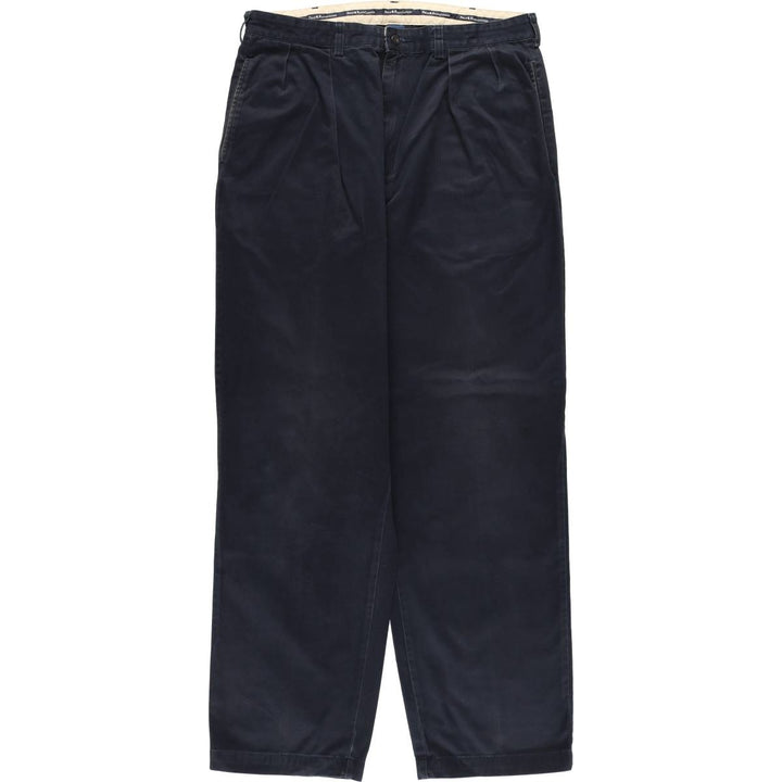 Ralph Lauren Polo Ralph Lauren Andrew Pant Two-pleat Chino Pants Men's W35 cotton navy blue type Vintage Second Hand