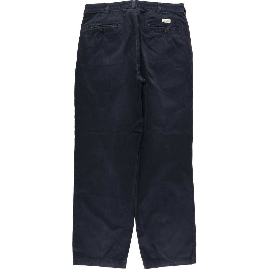 Ralph Lauren Polo Ralph Lauren Andrew Pant Two-pleat Chino Pants Men's W35 cotton navy blue type Vintage Second Hand