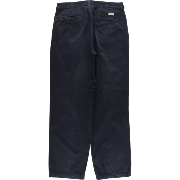 Ralph Lauren Polo Ralph Lauren Andrew Pant Two-pleat Chino Pants Men's W35 cotton navy blue type Vintage Second Hand